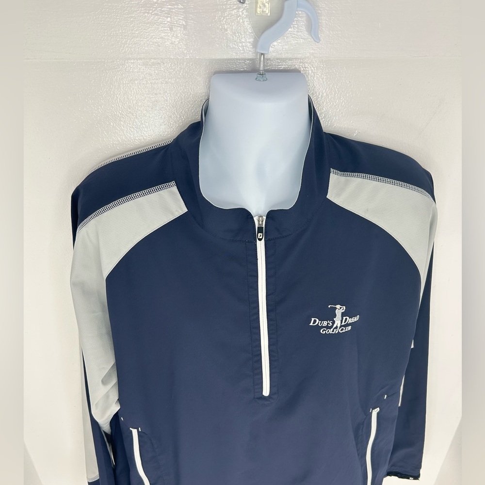 Footjoy 1/2 Zip Golf Pullover Windbreaker Jacket Size Large Dubs Dread GC KC - Picture 6 of 14